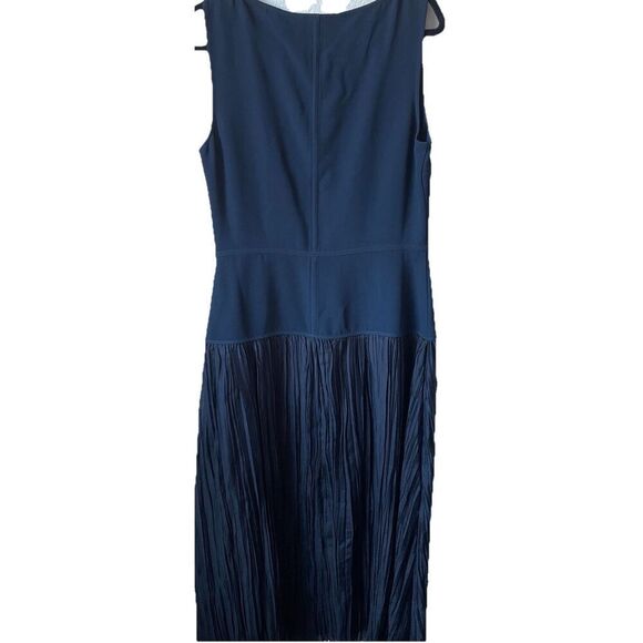 Reformation Cyra dropped waist pleated skirt dress midnight navy blue Size 12 - Picture 7 of 7